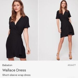Aritzia Babaton Wallace Black Wrap Dress